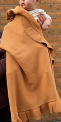 Caramel Ruffle Knit Blanket