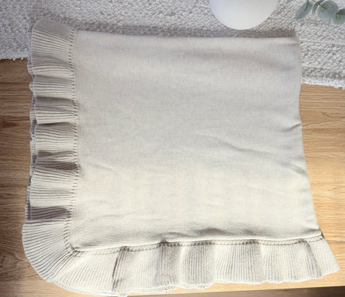 Linen Ruffle Knit Blanket